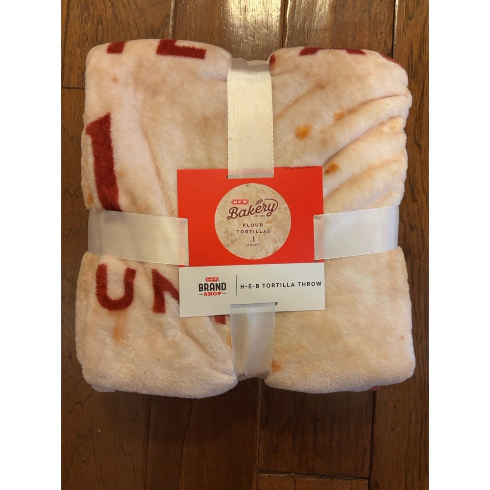 H-E-B Brand Shop Bakery Flour Tortilla Throw Blanket, 70'' Round NWT HEB